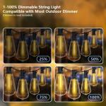 Dimmable Waterproof LED Patio String Lights 50FT-100FT