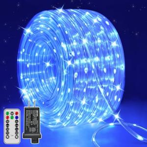 50ft Blue LED Rope Lights with Remote Control
