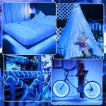 50ft Blue LED Rope Lights with Remote Control