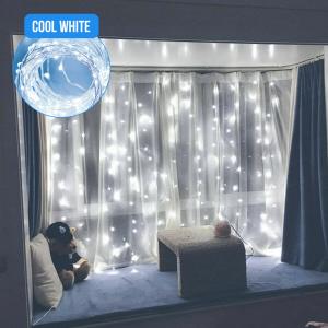 300 LED Curtain Fairy Lights with Remote