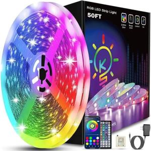 50ft RGB LED Strip Lights with App Control