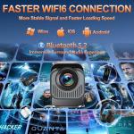 1080P Full HD Portable Projector with WiFi & Bluetooth