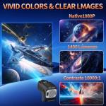 1080P Full HD Portable Projector with WiFi & Bluetooth