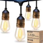 48FT LED Outdoor String Lights with Vintage Bulbs