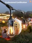 48FT LED Outdoor String Lights with Vintage Bulbs