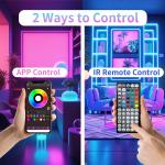 100FT RGB LED Strip Lights with Music Sync