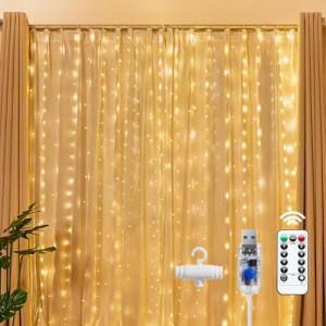 300 LED Fairy Curtain Lights with Remote Control