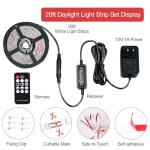 20ft White LED Strip Lights with Remote