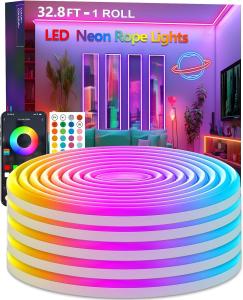32.8FT Neon Rope Lights with App/Remote Control