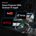 4K HD Smart Projector with WiFi and Bluetooth