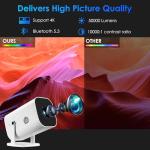 Portable Mini Projector with Bluetooth and Speaker