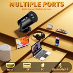 Portable Mini Projector with 4K Support and Bluetooth