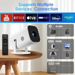 Portable Mini Projector with Bluetooth and Speaker