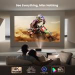 Portable 4K Outdoor Projector with Smart TV Apps