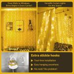300LED Fairy Curtain Lights with Remote - Warm White