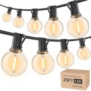 25ft G40 LED Patio Globe String Lights