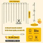 300LED Fairy Curtain Lights with Remote - Warm White