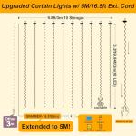 Warm White Curtain Fairy Lights with Remote Control