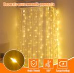 Warm White Curtain Fairy Lights with Remote Control