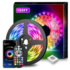 100ft Color Changing LED Strip Lights with Remote