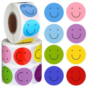 1500 Mini Smile Face Decal Stickers Assorted Color
