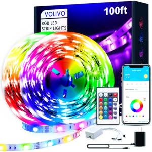 100ft Color Changing LED Strip Lights with Remote
