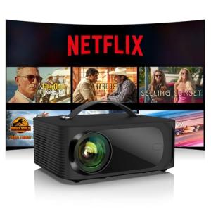 Portable 4K Outdoor Projector with Smart TV Apps