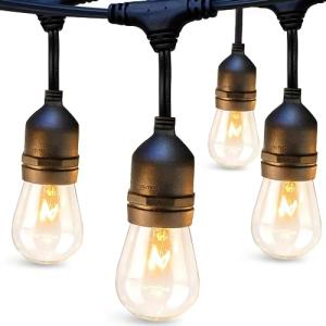 48 FT Outdoor String Lights with Vintage Bulbs