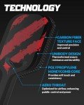 Warping Point Carbon Fiber Pickleball Paddle - Red