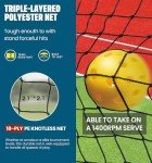 Portable Pickleball Net Set with Wheels, Red