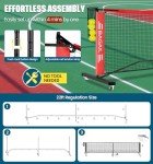 Portable Pickleball Net Set with Wheels, Red