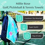 Millie Rose Cute Pickleball Towels with Clips