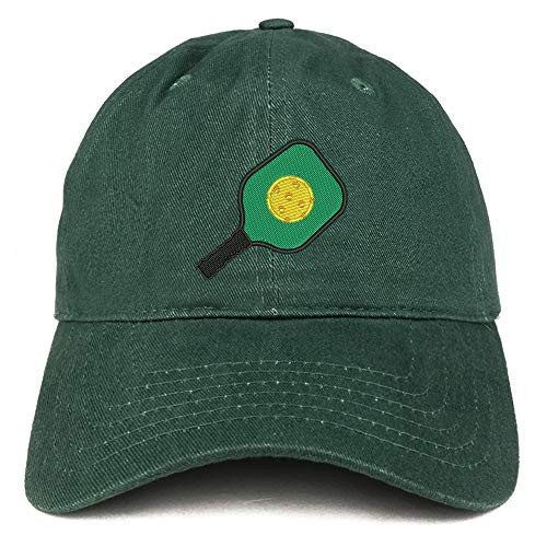 Trendy Pickleball Embroidered Cotton Dad Hat - Hunter