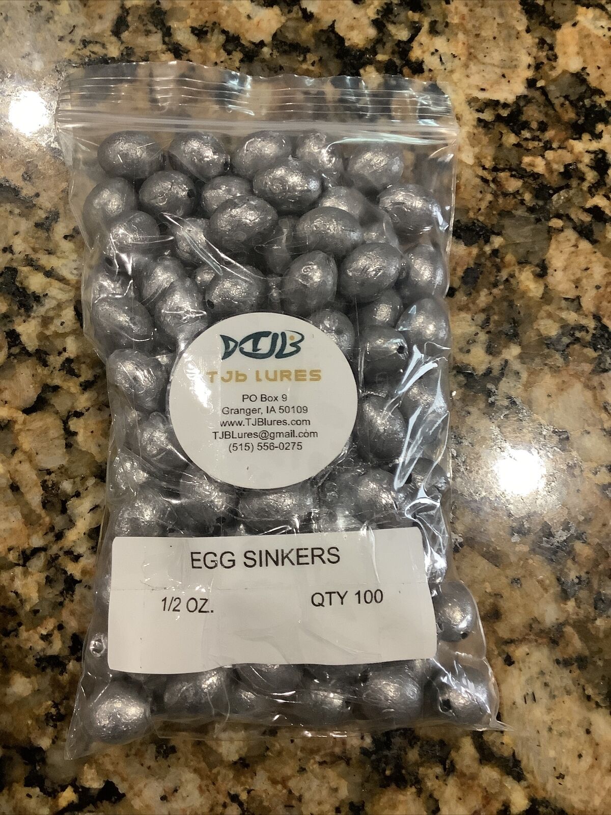 100 pcs 1/2 oz Lead Egg Sinkers, Slip Sinkers