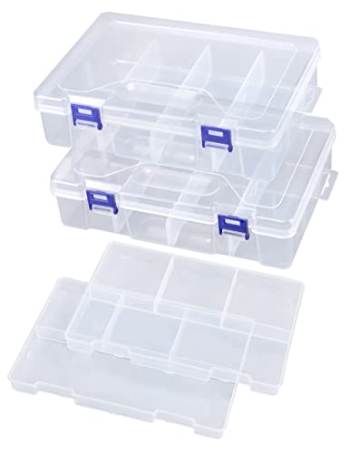 2-Pack Clear Fishing Tackle Box Organizer