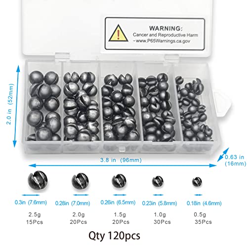 120PCS Fishing Weights Sinkers, Premium Split Shot