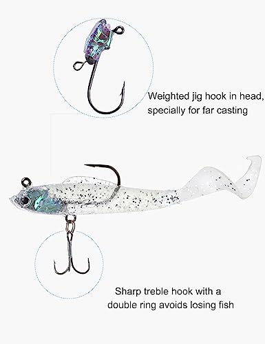 6-Pack 6 Colors Soft Swimbait Lures for Bass