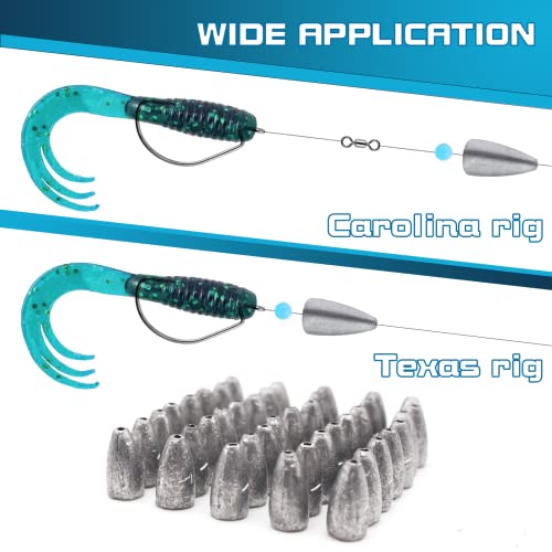 40pcs Gefischtter Bass Fishing Weight Sinkers - 3.5g