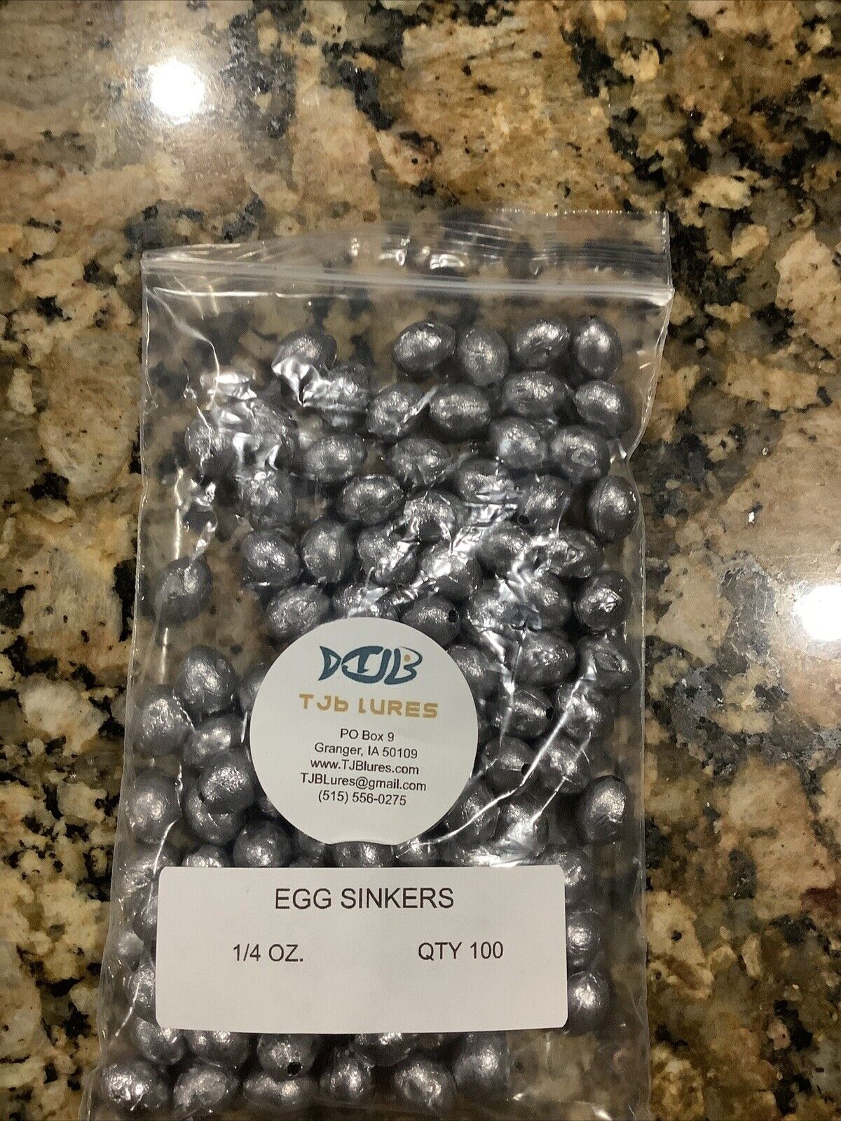 100 1/4 oz Lead Egg Sinkers, Slip Sinkers