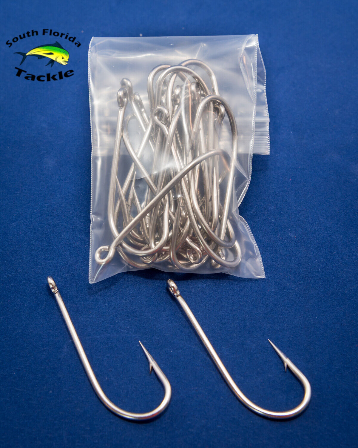 50/100-pack Long Shank Fishing J Hooks in various sizes