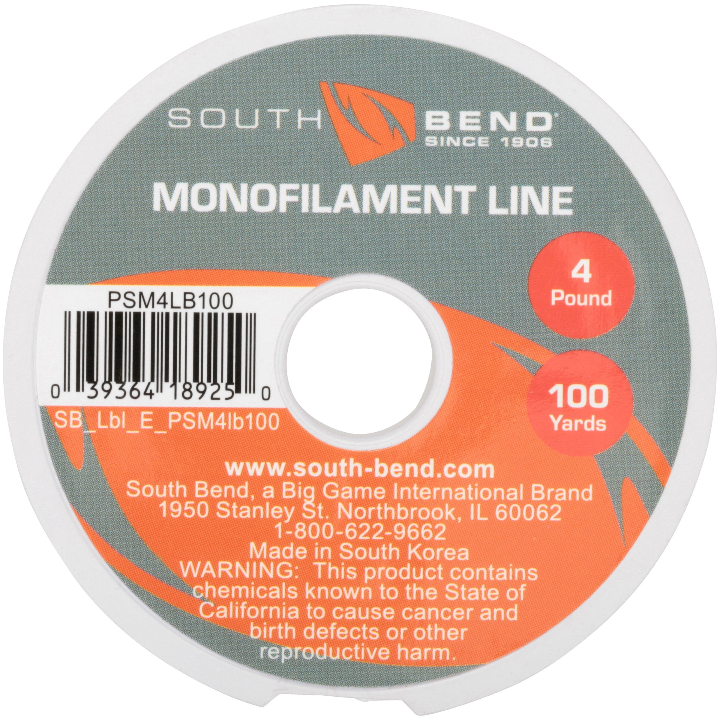 South Bend Pony Spool Mono Fishing Line - 4 lb, 100 yd