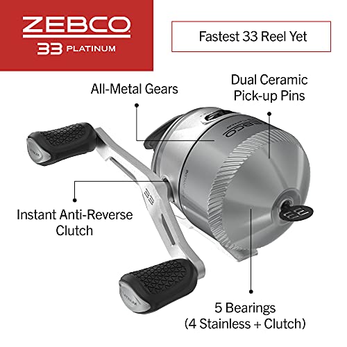 Zebco 33 Platinum Spincast Reel, 4+1 Bearings