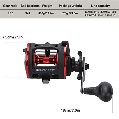 Sougayilang Conventional Reel: Graphite Body, Stainless-Steel, Large-Capacity