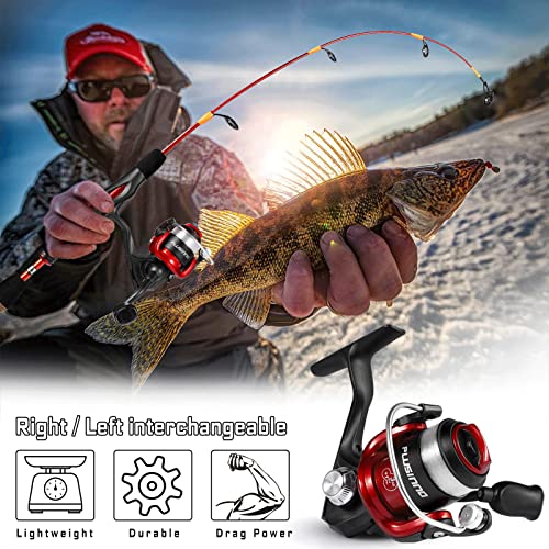 PLUSINNO Ice Fishing Rod and Reel Combo, 26"/27"/28