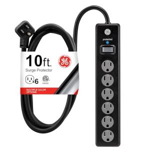 6-Outlet Surge Protector with 10 Ft Extension Cord