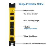 6-Outlet Heavy Duty Surge Protector with 6FT Cord