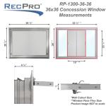 RecPro Concession Stand Window with Awning Door