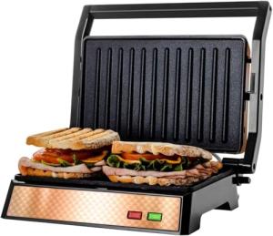 OVENTE Copper Electric Panini Press and Indoor Grill