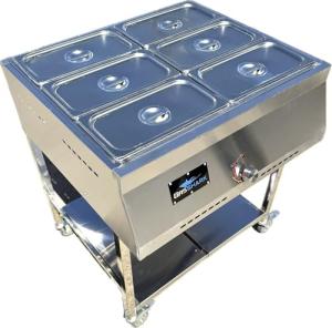 Gas Shark 6-Container Stainless Steel Food Warmer