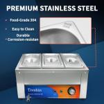 3 Pan Commercial Food Warmer with Temperature Control